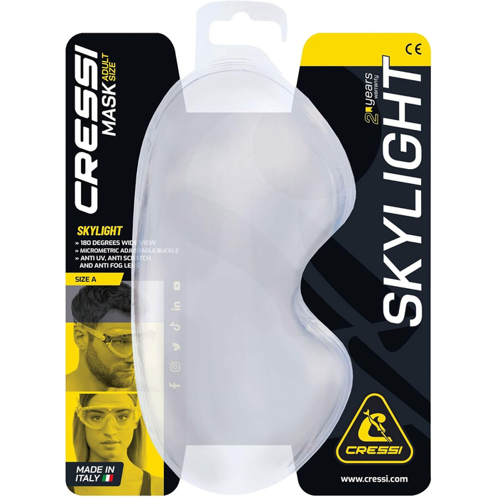 Плавальні окуляри Cressi Skylight, сріблясто-блакитні, металевий відтінок