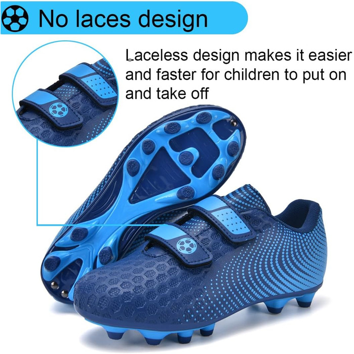 Дитячі футбольні бутси для хлопчиків та дівчаток, низькі, для тренувань та занять спорту на відкритому повітрі, унісекс, розмір 28-37, блакитні
