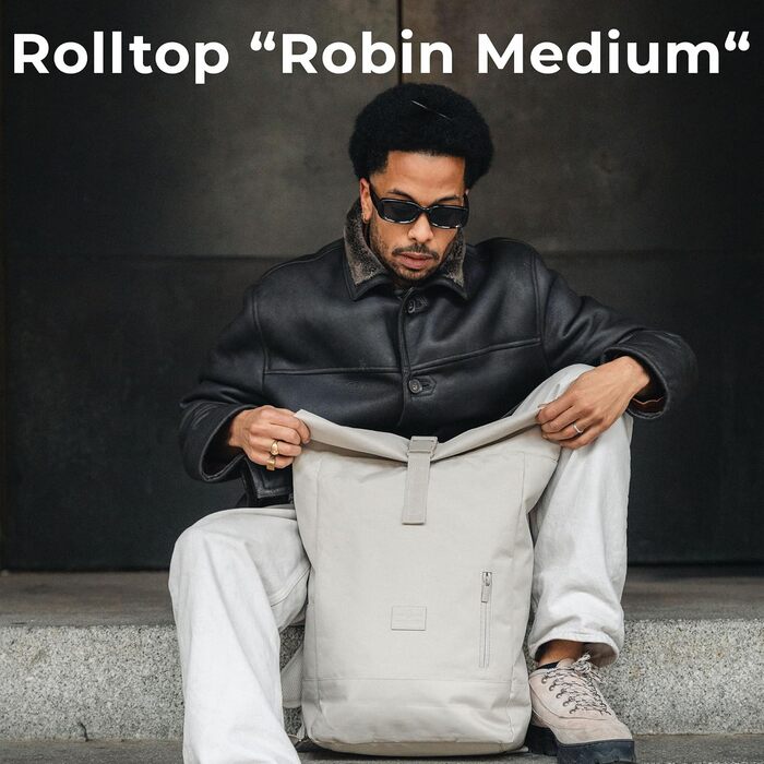 Рюкзак Johnny Urban Robin Medium чорний, водостійкий, 15 л, з відділенням для ноутбука, унісекс, для міста, університету, велосипеда, екологічний