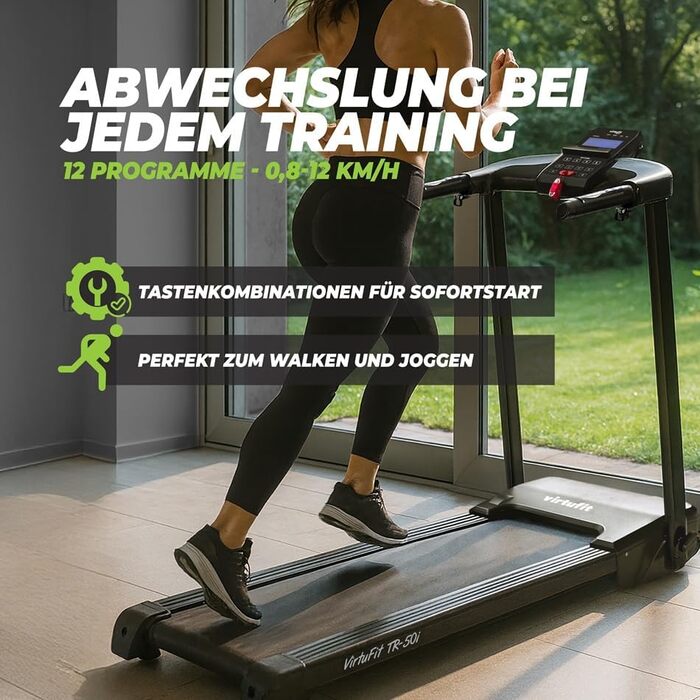 Біговий тренажер VirtuFit TR-50i: складаний, для дому, до 120 кг, з нахилом