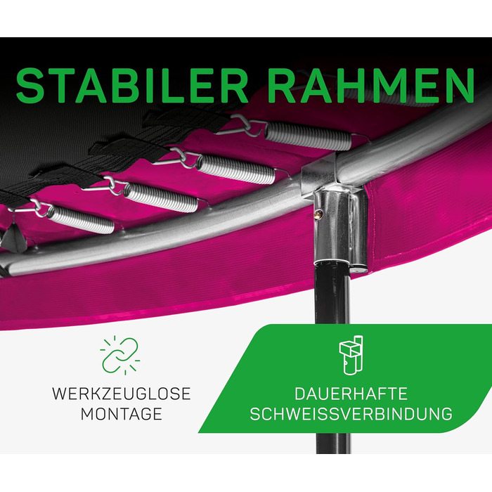 Батут Salta Comfort Edition 153 см, прямокутний, рожевий, TÜV-сертифікований - для саду та вулиці