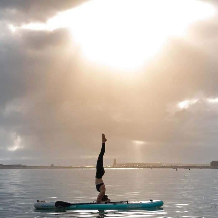 Надувна SUP-дошка для йоги THURSO SURF Tranquility 325×86×15 см, комплект: весло з карбоновим держаком, 3 плавці, швидкознімний ремінець, насос, рюкзак