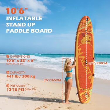 NACATIN SUP Board надувний 320 см (10'6