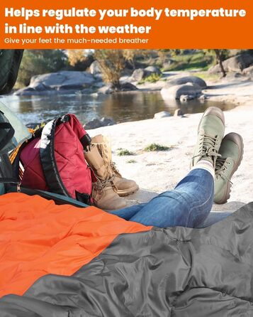 Сплячий мішок Outdoor Sportneer для кемпінгу: 3-4 сезонний літній спальний мішок, зимовий, компактний, легкий, для дорослих, 220x75 см, оранжево-сірий