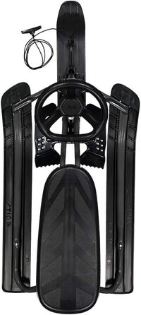 Санки STIGA Snowracer Iconic для дітей від 5 років, сталевий каркас, гальмо, трос, до 80 кг, зимові, сірі/чорні