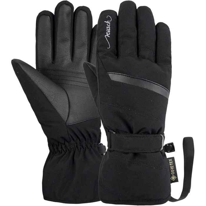 Жіночі лижні рукавички Reusch Sandy Gore-Tex, водонепроникні, дихаючі, теплі, чорні-сріблясті, розмір 6