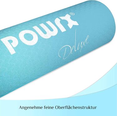Еко-йога-мат POWRX Deluxe, 173x61x0,5 см, TPE, нековзний, для фітнесу, пілатесу, гімнастики, гіпоалергенний