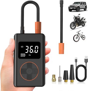 Електричний компресор WYRIAZA 10000mAh, 150PSI, портативний насос для авто, велосипеда, міні-насос для шин, акумуляторний