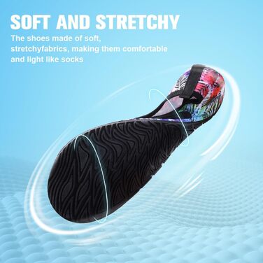 Водні шльопанці/тапочки для плавання та відпочинку на пляжі: чоловічі та жіночі, швидковисихаючі, дихаючі, унісекс (кольорові листя, 40/41 EU)