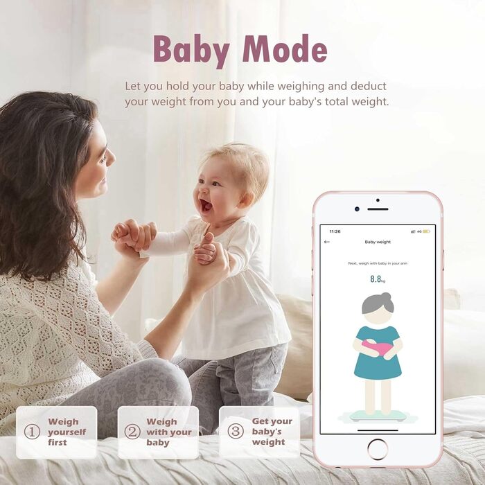 Вага NUTRI FIT для вимірювання жиру в тілі, розумна персональна вага з цифровим дисплеєм, вимірювання BMI, жиру, м'язів, води, склад тіла, LCD-дисплей, 150 кг, 26x26 см, чорний