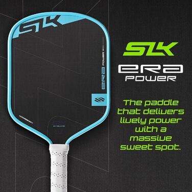 Падл для піклболу SLK ERA Power: вуглецеве волокно + скловолокно, динамічний серцевину, для агресивної гри (блакитний, широка форма)