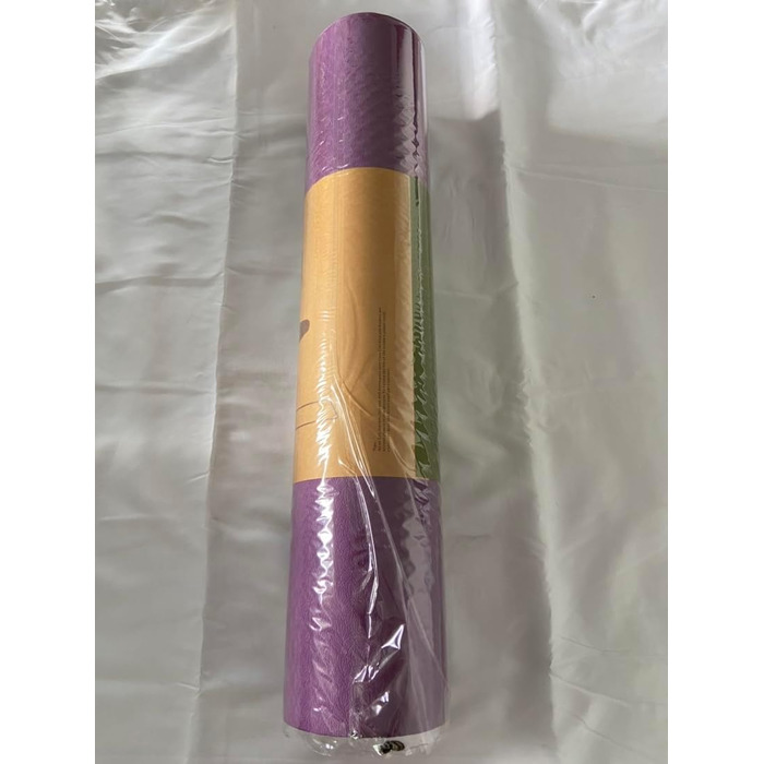 Еко-йога мат Oak & Tea, нековзкий, TPE, 183x61x0,6 см, синій, для фітнесу, пілатесу, з ременем для перенесення