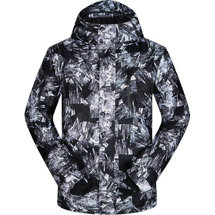 Костюм для сноуборду та лиж: комплект куртка та штани, зимовий, непромоканий, вітронепроникний, з капюшоном, чорний, XL