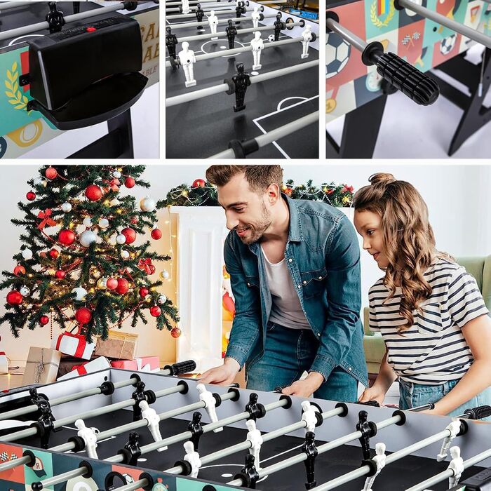 Дитячий ігровий стіл HLC 4-в-1: більярд, хокей на повітрі, теніс, футбол. Розмір 1,2 м