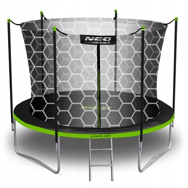 Садовий батут Neo-Sport 8ft/252см із внутрішньою сіткою та драбиною