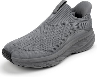 Сліпони чоловічі Sosenfer без шнурівки: спортивні кросівки для бігу, фітнесу, прогулянок (1646 Темно-сірий, 44 EU)