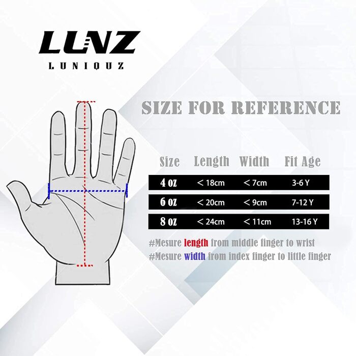 Боксерські рукавички для дітей Kinder від 3 до 16 років, 6OZ/8OZ для MMA, муай-тай, кікбоксингу та тренувань з мішком (8OZ, червоні)