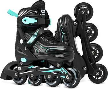 Дитячі ролики Croxer 3-в-1 (35-38) Black/Mint, регульовані