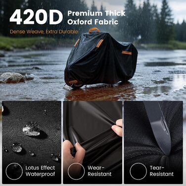 Захисний чохол для мотоцикла Motorrad 4XL, 295x110x140 см, водонепроникний, UV-стійкий, для зберігання на вулиці