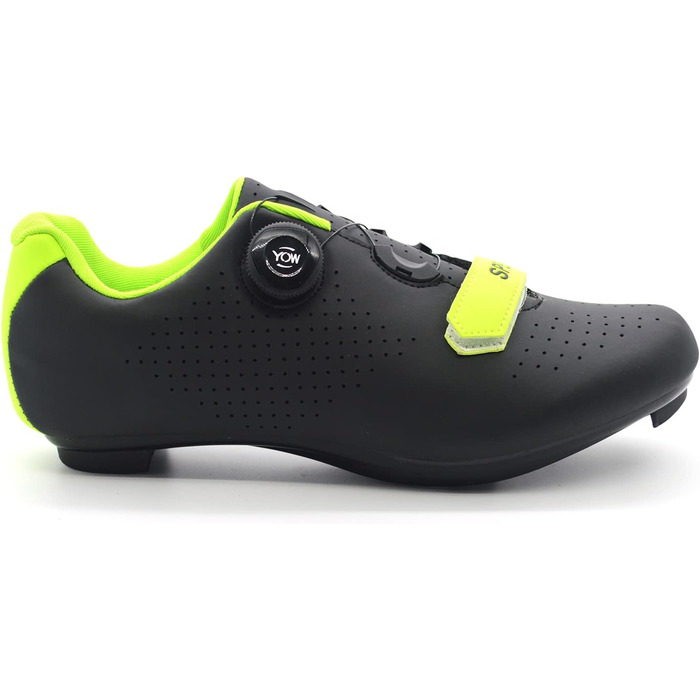 Велосипедні туфлі для їзди по пересіченій місцевості та шосе, сумісні з SPD/SPD-SL, для чоловіків та жінок (42 EU, Чорний/Зелений)