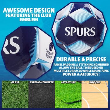 Офіційний футбольний м'яч Tottenham Hotspur, розмір 5, темно-синій, подарунок для фанатів