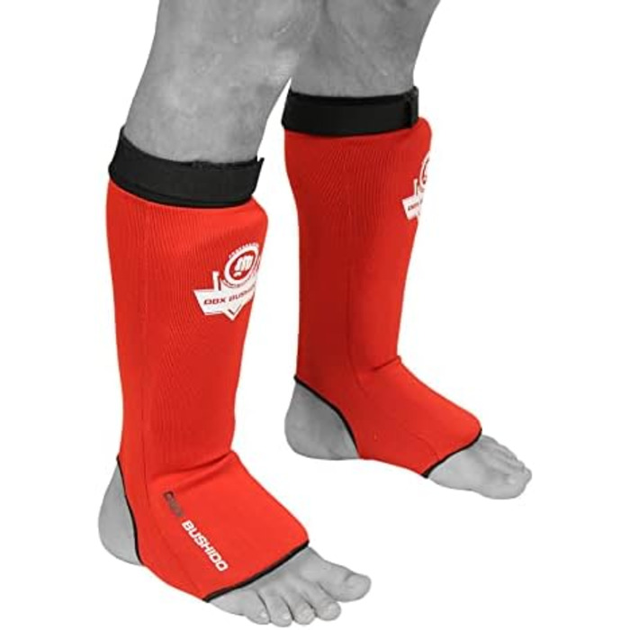Захист гомілки DBX Bushido Sport Flexibler XL червоний для тайського боксу, MMA та кікбоксингу