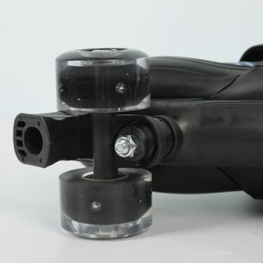 Роликові ковзани класичні для дівчаток та хлопчиків, з/без світлодіодами, розмір M (32-37) (S (27-32), блакитно-чорні)