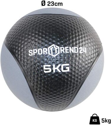 Медичний м'яч Sporttrend 24 чорний, 1–12 кг – фітнес, тренування, обтяження