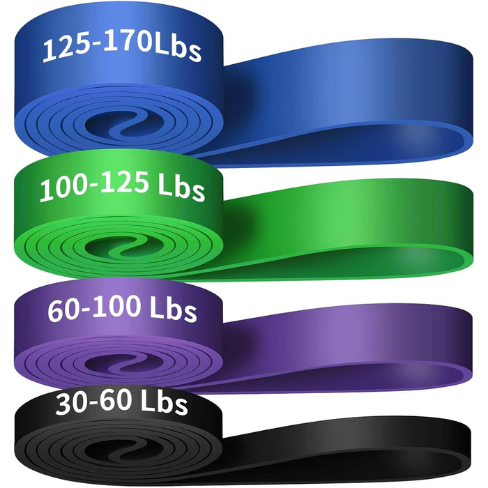 Еластичні стрічки для фітнесу та реабілітації, набір для тренувань ніг, рук та тіла. Підходять для чоловіків та жінок. Ширина 2,3 - 5,3 см