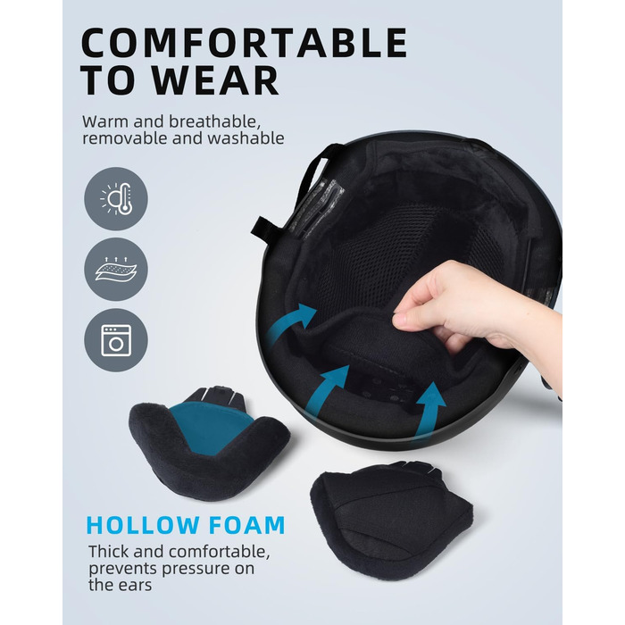 Шолом для сноуборду та лиж для чоловіків та жінок, чорний, розмір L (59-61 см)