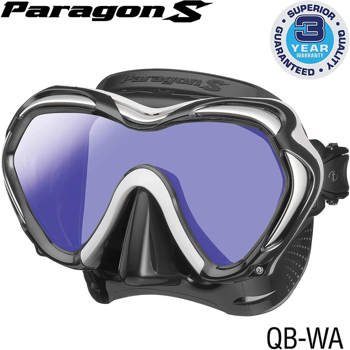 Професійна маска для дайвінгу TUSA Paragon S з UV-фільтром, чорна
