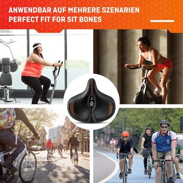 HENMI Велосипедне сідло з підвіскою, ергономічне, чорне, універсальне (Citybike, MTB, тренажер)