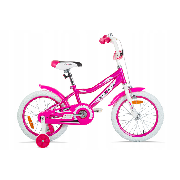 Дитячий велосипед Mexller BMX 16 дюймів, рожевий, для дівчинки, з кошиком