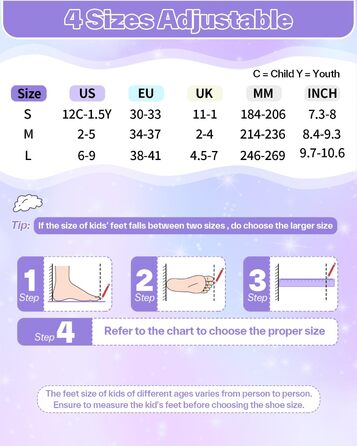 Дитячі ролики Inliner Sportneer з регульованим розміром 30-41, комплект з 6 захисниками та LED-підсвічуванням (фіолетовий)