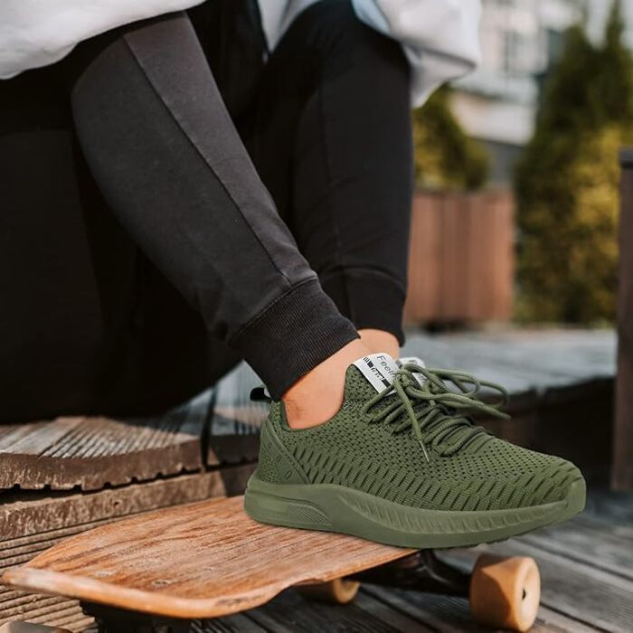 Жіночі кросівки Feethit для бігу та фітнесу. Легкі, дихаючі, з гумовою підошвою. Білі, чорні, хакі (37 EU)