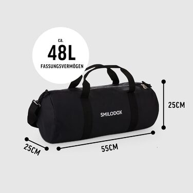 Спортивна сумка Smilodox Classic 2.0 чорна, унісекс, для тренувань, фітнесу, спортзалу та подорожей з багатьма відділеннями, ручна та плечова