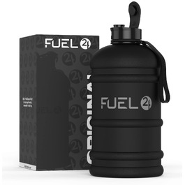 Спортивна пляшка для води Fuel24 на 2,2 л з кришкою Pop-up або трубочкою, велика ємність, без BPA, чорна