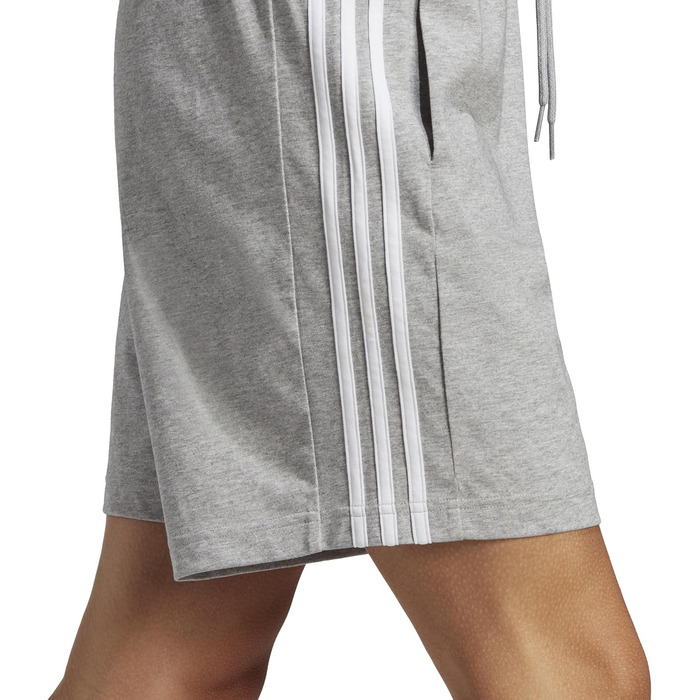 Чоловічі повсякденні шорти adidas Essentials French Terry 3-Stripes, сірі (Medium Grey Heather/White), розмір M