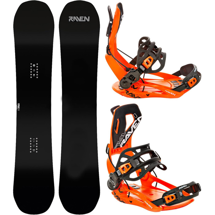 Сноуборд RAVEN Pure Black + кріплення Lemon: комплект для катання (157 см, FT360 Orange)