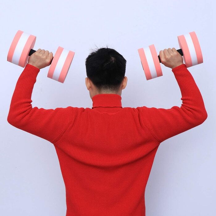 Гідрогантелі LIOOBO з петлеподібним руків'ям для аквафітнесу, аквагімнастики та акваджогінгу (2 шт., рожеві)