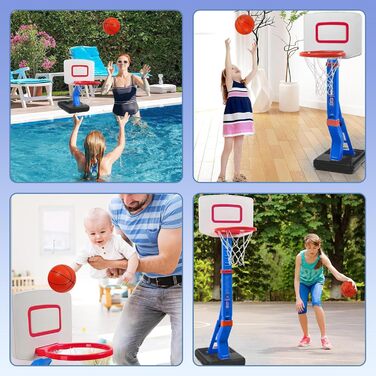 Баскетбольний кошик Kinder з регулюванням висоти 75-138 см - портативний для хлопчиків та дівчаток від 3 років. Ігровий кошик для саду та приміщень