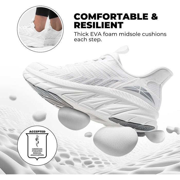 Жіночі спортивні сліпони ALLSWIFIT: зручні, дихаючі, з антиковзкою підошвою, для тенісу, фітнесу та крос-тренінгу, білі, розмір 39 EU