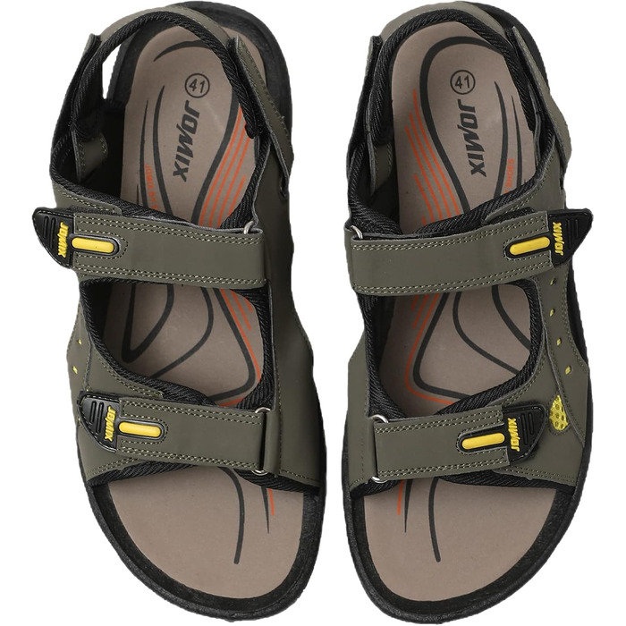 Чоловічі сандалі JOMIX для активного відпочинку на липучках: пляж, гори, подорожі (44 EU, зелені)