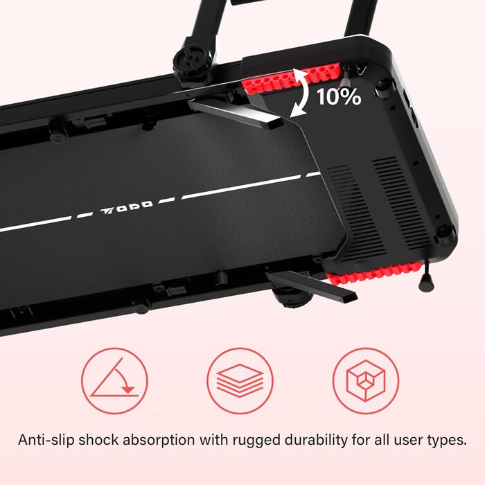 Тренажер для дому Laufband з нахилом 10%, швидкості 1-12 км/год, складний Walking Pad, 3.5HP, з Bluetooth-динаміком, 12 програм, APP та LED-дисплеєм (Чорний)