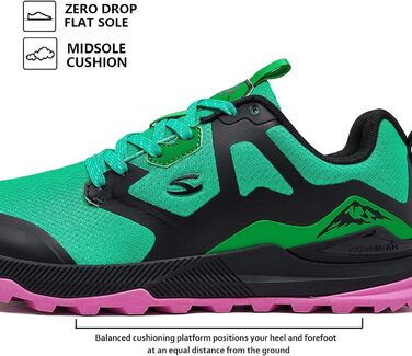 Чоловічі кросівки для трейлраннінгу HOBIBEAR | Трекінг, хайкінг | Широкий носок, не слизькі | 47 EU, Зелений