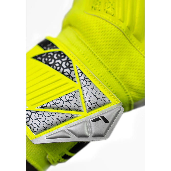 Воротарські рукавиці Reusch Attrakt Grip (жовто-срібно-чорні) для тренувань та ігор на штучному та натуральному газоні, розмір 7-11
