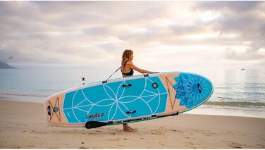 Надувна SUP-дошка для йоги THURSO SURF Tranquility 325×86×15 см, комплект: весло з карбоновим держаком, 3 плавці, швидкознімний ремінець, насос, рюкзак