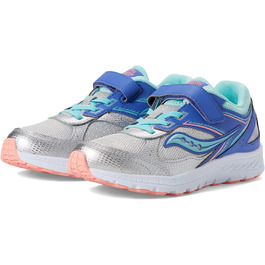 Дитячі кросівки Saucony Cohesion 14 Alternative Closure для малюків (4 Wide) сріблястого та персикового кольорів