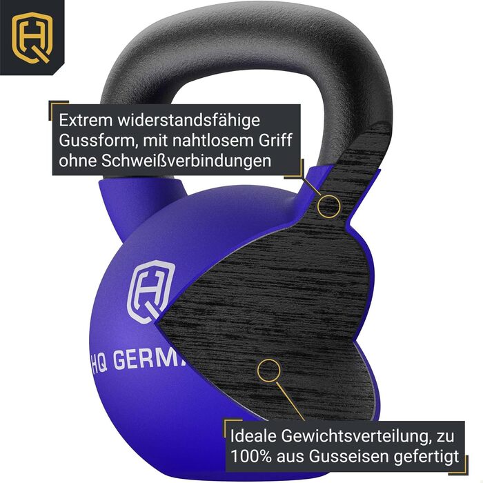 Гиря HQ Germany неопрено́ва, суцільнолита, 2-32 кг, набір, ±2%