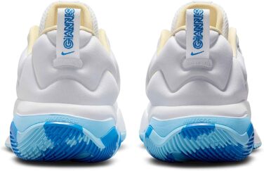 Баскетбольне взуття Nike Giannis Immortal для чоловіків, 42.5 EU, білий, Light Laser Orange, Soft Yellow, Light Photo Blue